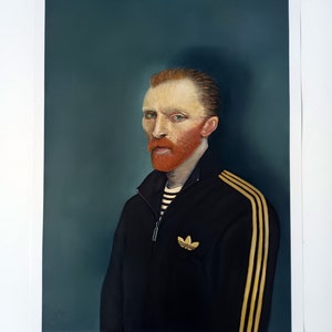 Ross Muir British contemporary artist.  &#39;Square Gogh&#39;. Vincent Van Gogh wall art. Giclee print A2 poster. September 2024