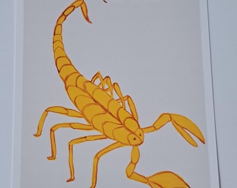 David Shrigley 'Scorpio' Zodiac Postcard - A5 Art Print