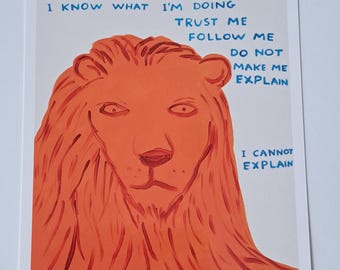 David Shrigley 'Leo' Zodiac Postcard Art Print