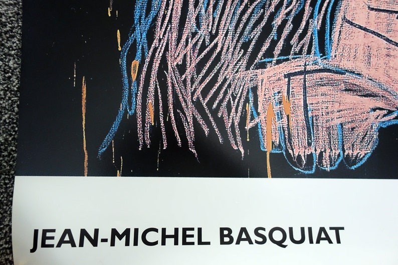 Jean Michel Basquiat New York street artist. 'Mona Lisa' rare large poster. Like Keith Haring. Wall art. Free delivery. Christmas gift ideas.