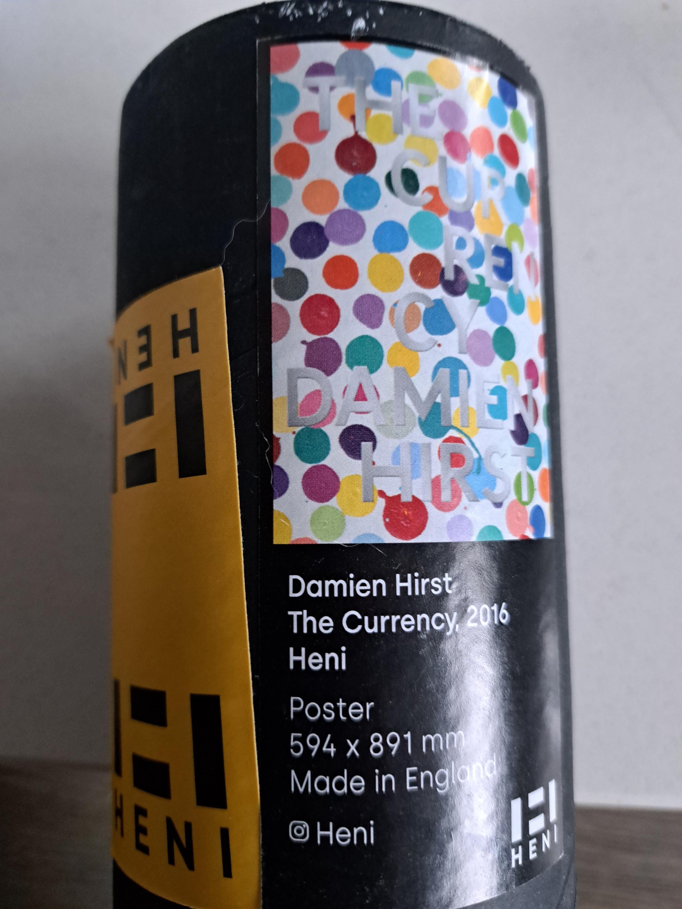 DAMIEN HIRST ダミアンハースト THE CURRENCY ポスター ダミアン・ハーストの「The Currency Yellow HENI」ポスター。スポット