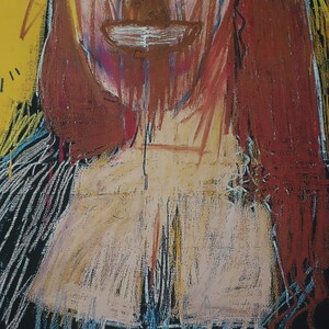 Jean Michel Basquiat New York street artist. 'Mona Lisa' rare large poster. Like Keith Haring. Wall art. Free delivery. Christmas gift ideas