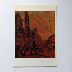 Frank Auerbach. Handgesigneerde kunstkaart 'The Chimney Mornington Crescent'. Met herkomst.