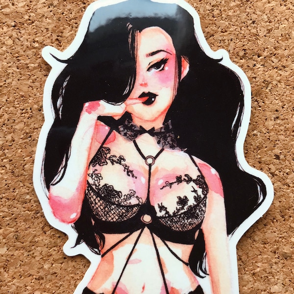 Gothic lingerie Vinyl Sticker! (3 inches)