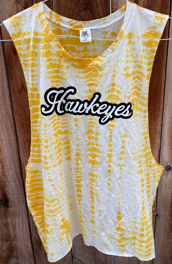 Iowa Hawkeyes Distressed Tie dye Cropped Tank Top Womens XL Etsy