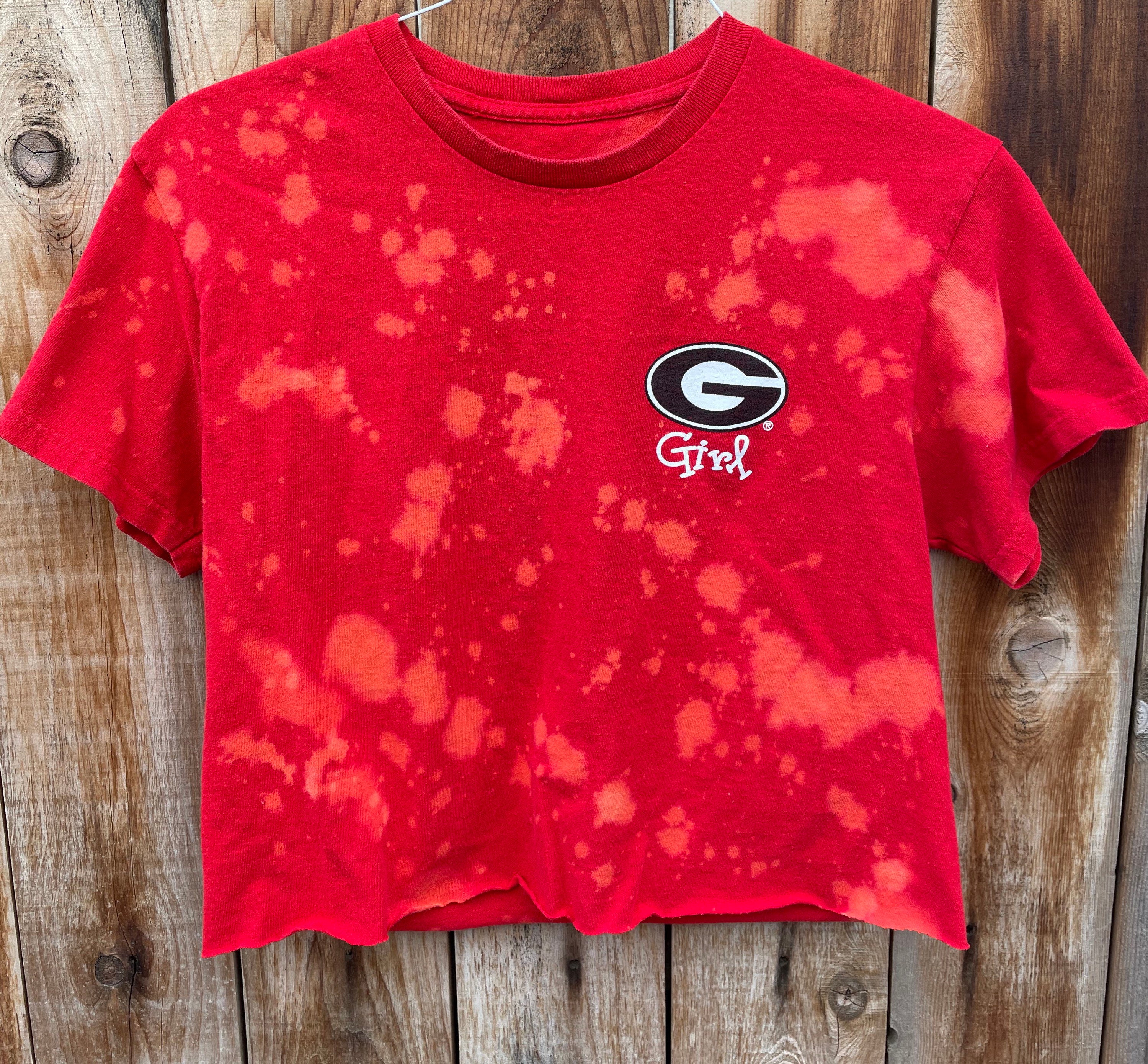 Women's Gameday Couture Black Georgia Bulldogs Center Bleach Dyed T-Shirt