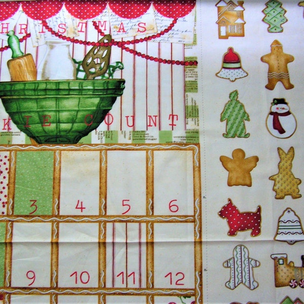 Tidings of Great Joy Advent sweet Cookie Calendar by J. Wecker Frisch for Quilting Treasures 35-inch Panel!