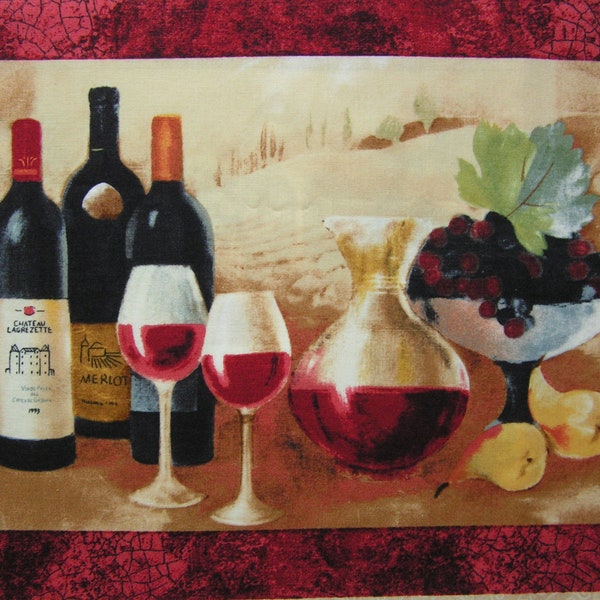 Wine Place-mat Prints "Vino Bellisimo" Funky Wine Lovers Place-mats Panel!