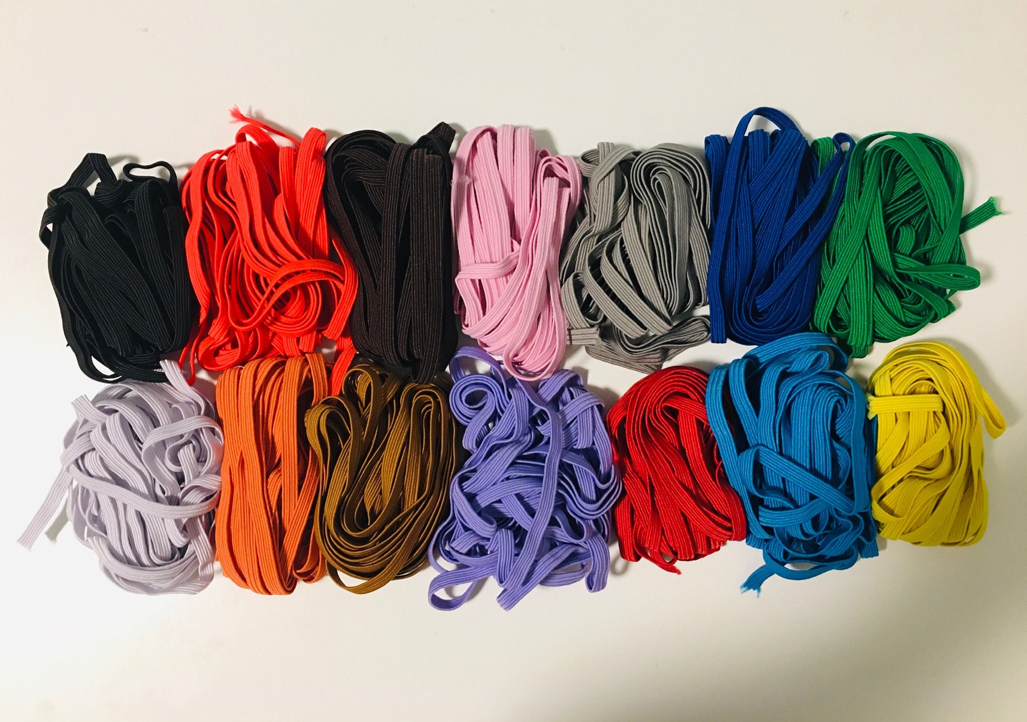 Colorful Elastic 6 mm Flat 1/4 Elastic 14 Colors to Etsy