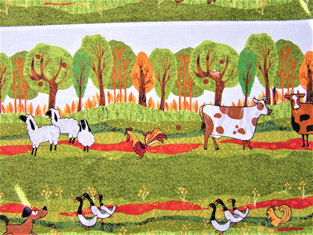 Rare farm Out by P&B Fabrics Beautiful Farm Quilt Cotton by 1/2 Yard Etsy