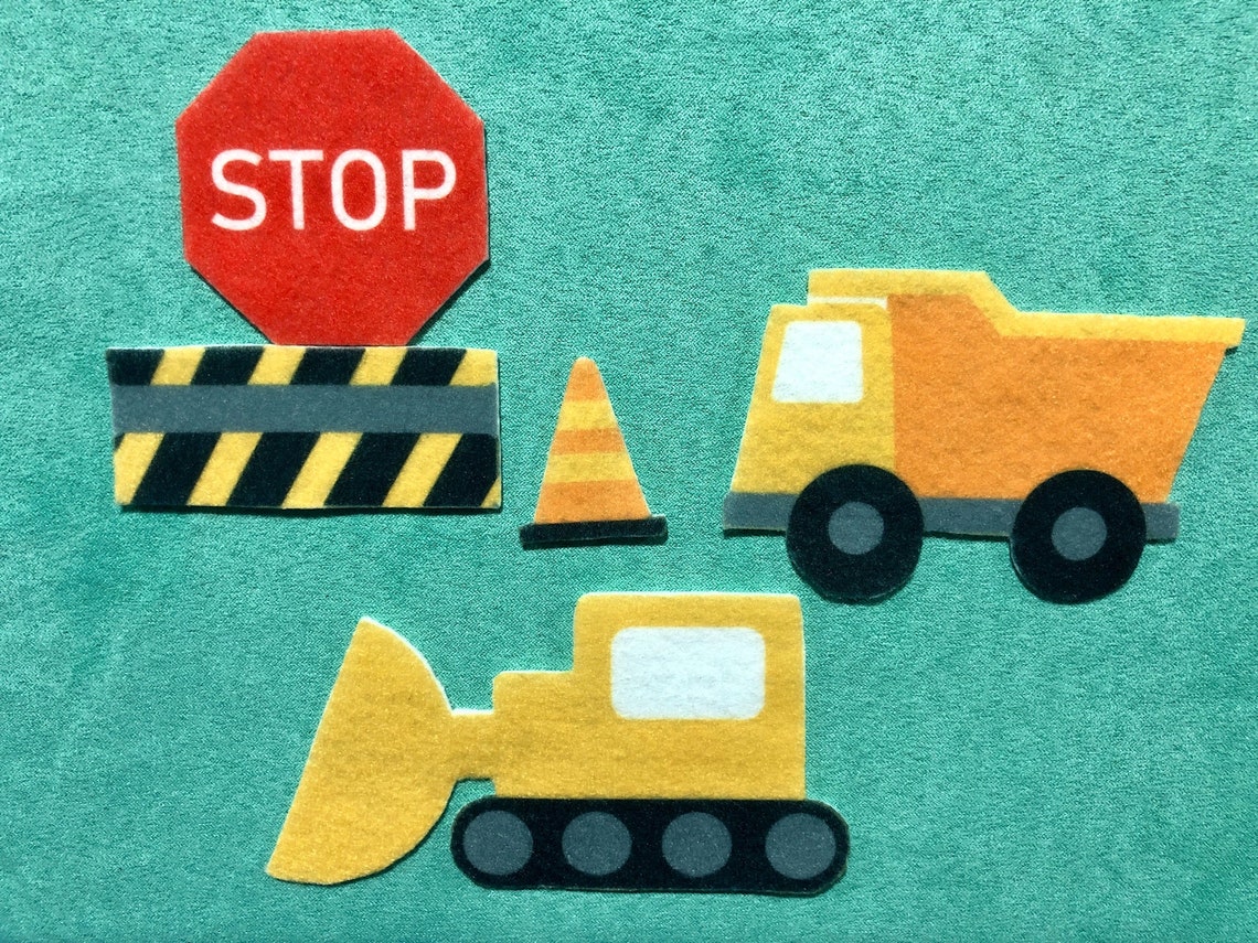 Construction Felt Play Set Sublimation Bulldozer Dump Etsy UK