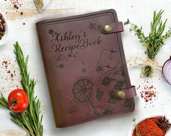 Personalized gifts for mom recipe book,  Unique gifts for Mom, Custom leather cook book, Leather Recipe Book, Christmas Gift