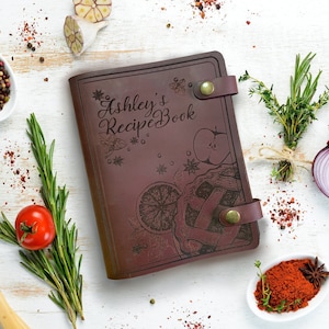 Personalized gifts for mom recipe book,  Unique gifts for Mom, Custom leather cook book, Leather Recipe Book, Christmas Gift