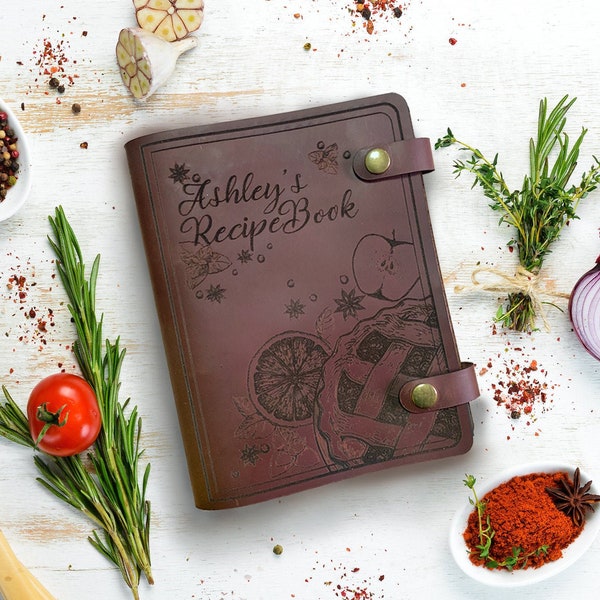 Personalized gifts for mom recipe book,  Unique gifts for Mom, Custom leather cook book, Leather Recipe Book, Christmas Gift