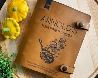 Personalized Leather Recipe Book: Family Cookbook Journal