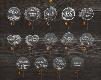 Custom Acrylic Wedding Cake Topper: Personalized Modern Design