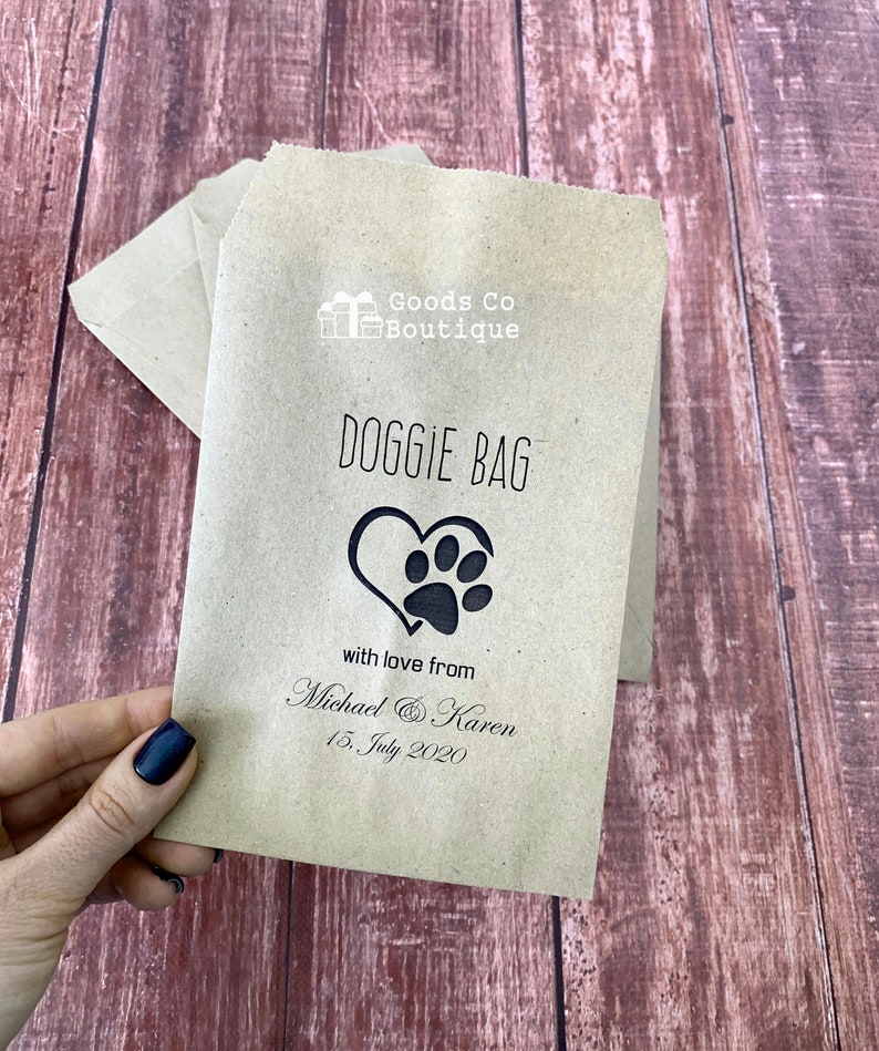 Doggie Bag Wedding dog favor bags Dog treat favor bags Pet Etsy