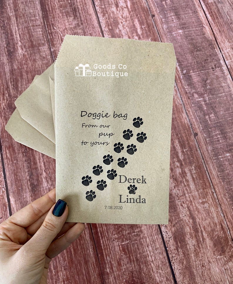 Doggie Bag Wedding dog favor bags Dog treat favor bags Pet Etsy