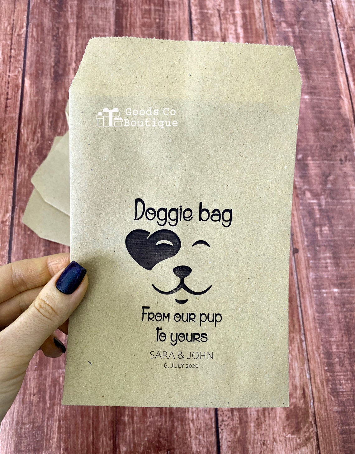 Doggie Bag Wedding dog favor bags Dog treat favor bags Pet Etsy