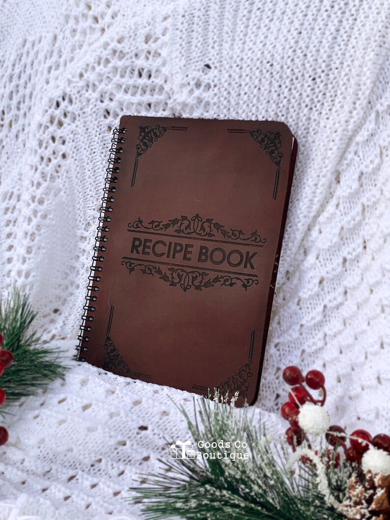 Personalized Leather Recipe Book Binder Custom Journal Etsy