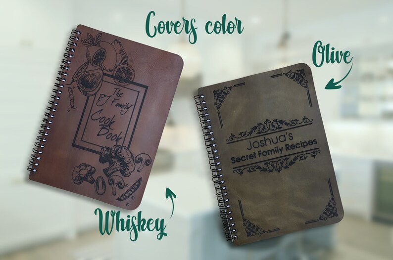 Personalized Leather Recipe Book Binder Custom Journal Etsy