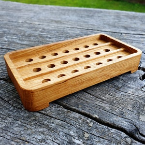 Wooden soap dish handmade oiled natural solid wood oak walnut ash beech plastic-free for bathroom or kitchen