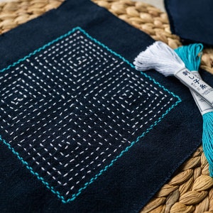 Sashiko Decreasing Square Japanese Embroidery Kit