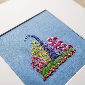 Embroidery Starter Kit with Flower Pattern, DIY Cross Stitch Stamped Embroidery Handmade Sewing Craft Kit for Adults Beginner Home Decor