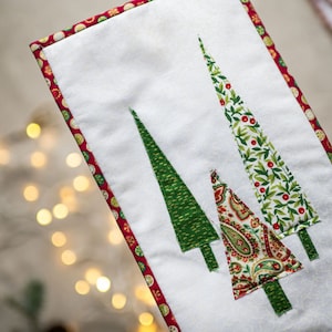 Christmas Tree mini Quilt kit, DIY festive craft, Secret Santa gift. Christmas gift for mum, Mini quilt Christmas design, gifts under 20