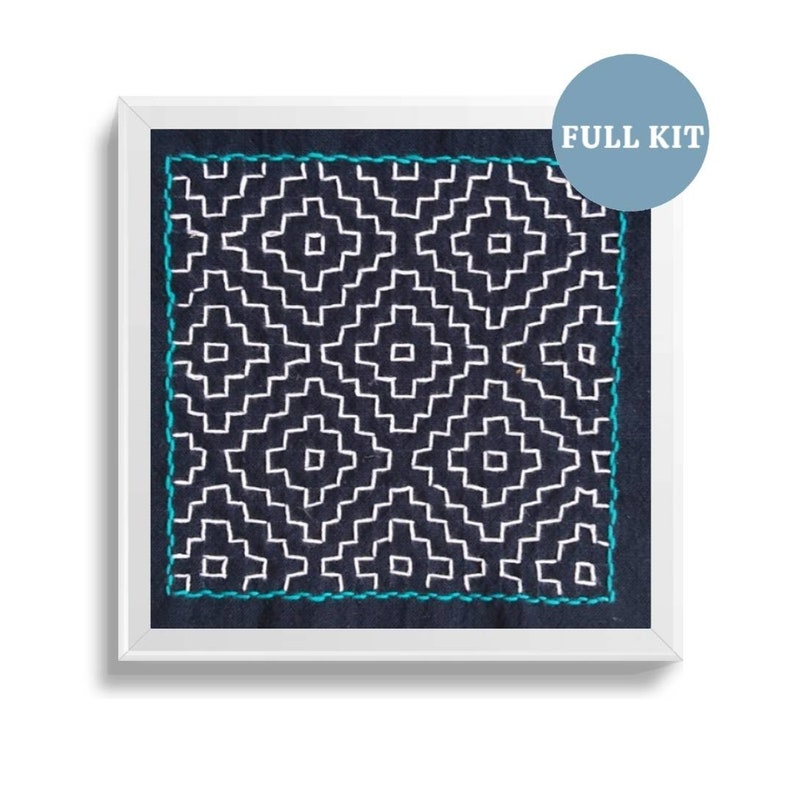 Japanese Sashiko Kit Beginner Japanese Triple Persimmon Kit Etsy UK