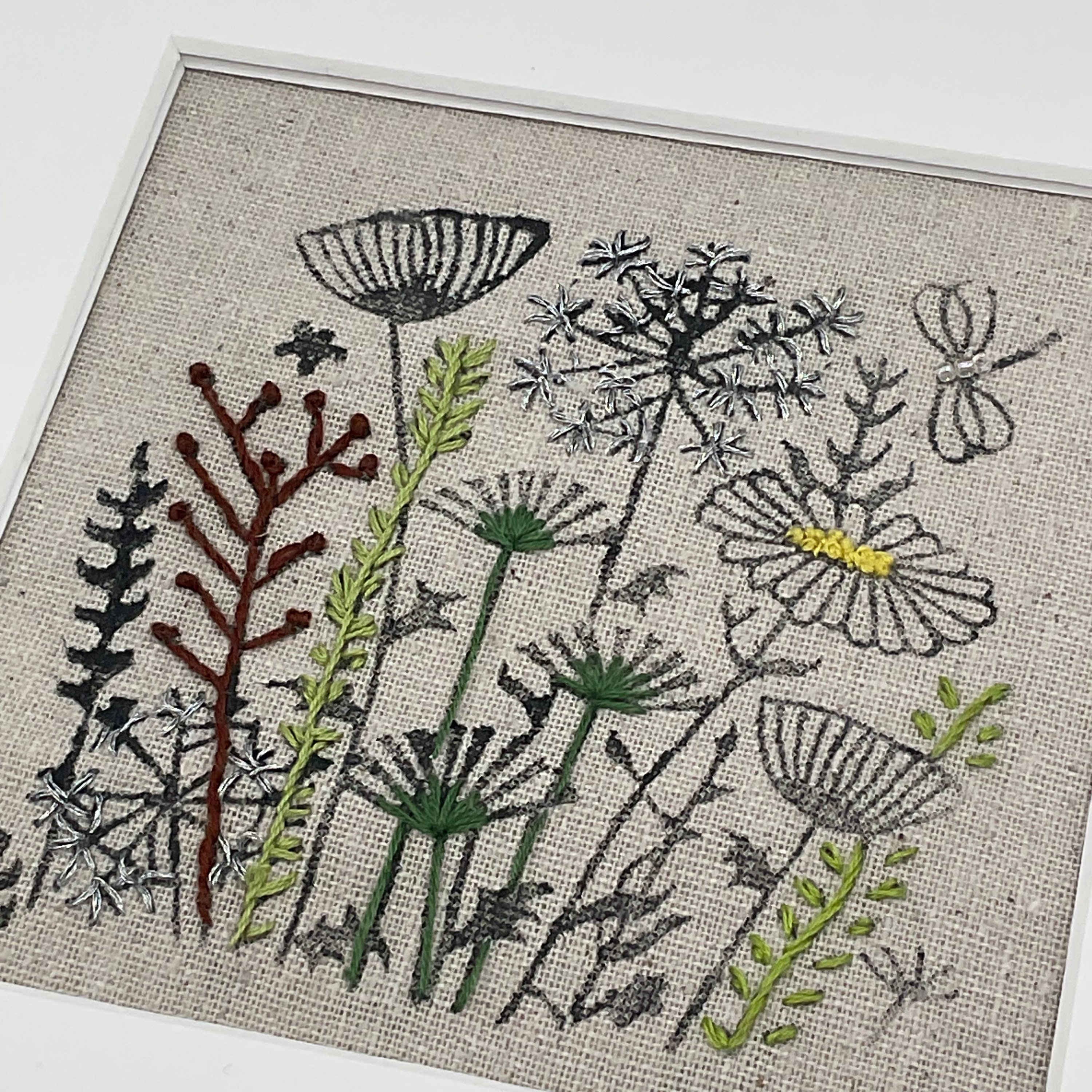 Botanical Wildflower Embroidery Kit on Irish Linen / Hoop Art Etsy UK