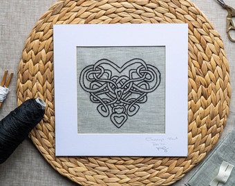 Celtic Claddagh Heart, DIY Embroidery Kit, craft kit