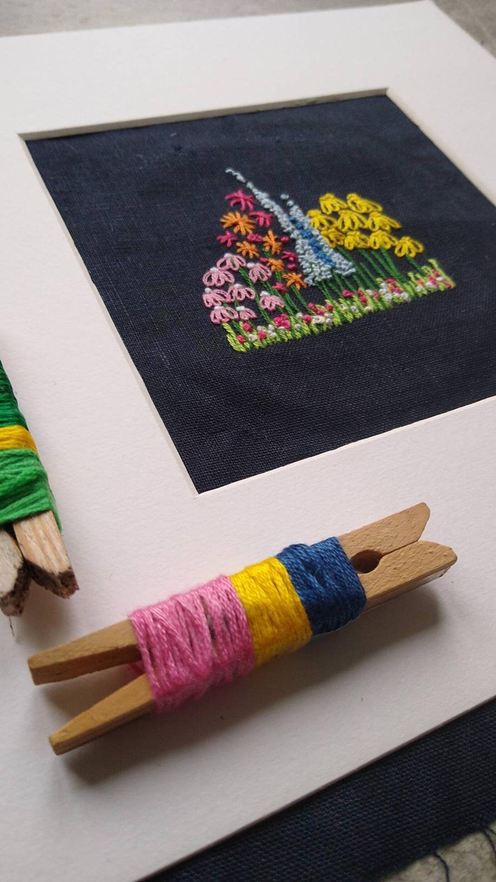 Full Embroidery Kit learn to embroider kit meadow flowers Etsy