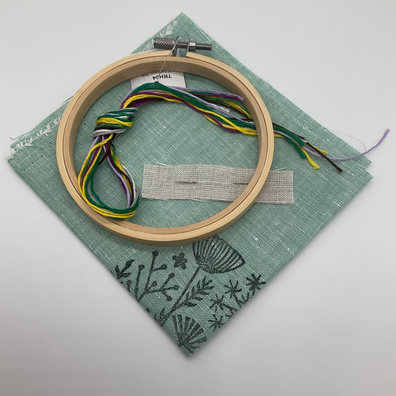 Wild Flower Irish Linen Stamped Embroidery Kit. Etsy