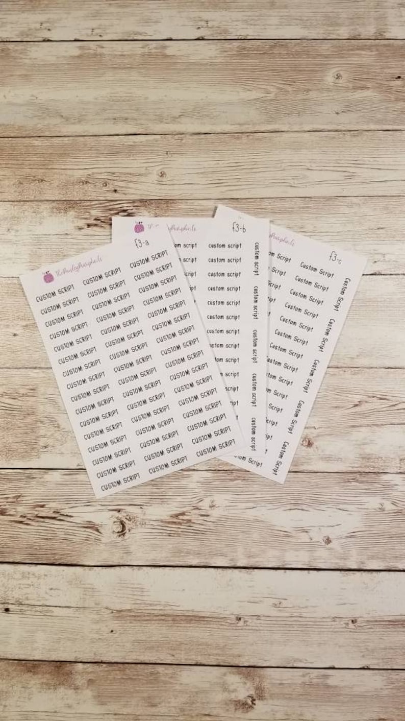 Custom Script Stickers - Etsy