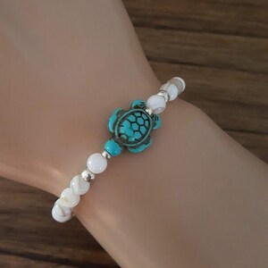 Ocean Sea Turtle Beaded Bracelet | Handmade Jewelry