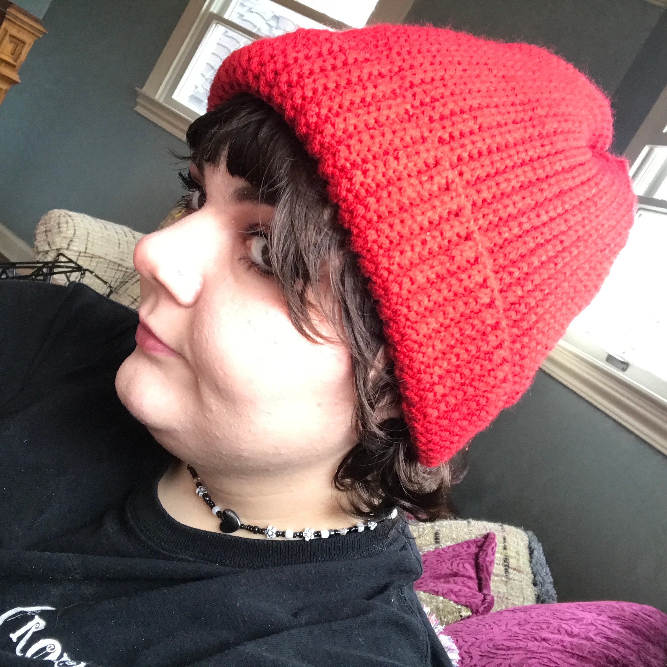 Bright Red Ribbed Beanie | Etsy