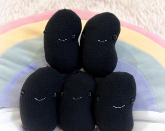 BeanTown Buddies, black jelly bean, Baby bean, little bean, new baby bean, Kawaii plush, plush jelly bean, fagiolo, bean plush, tiny bean