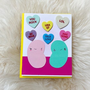 BeanTown Buddies, bean card, anniversary card, jelly beans, love card, true love card, silly cards, funny cards, blank cards, kawaii, beans option 2