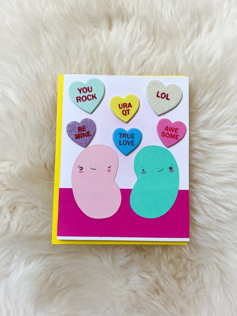 BeanTown Buddies, bean card, anniversary card, jelly beans, love card, true love card, silly cards, funny cards, blank cards, kawaii, beans option 2