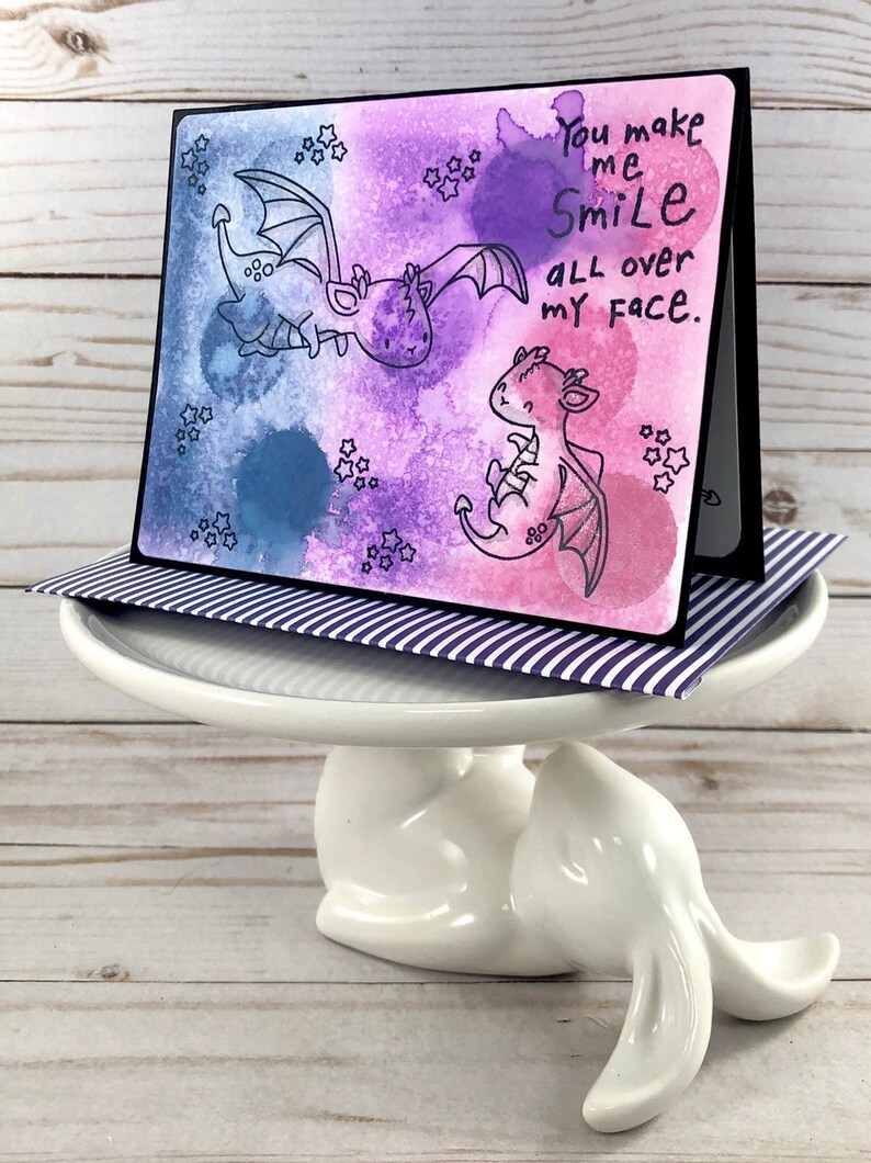 Handmade card Dragon smiles