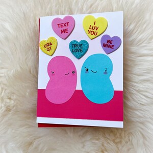 BeanTown Buddies, bean card, anniversary card, jelly beans, love card, true love card, silly cards, funny cards, blank cards, kawaii, beans option 1