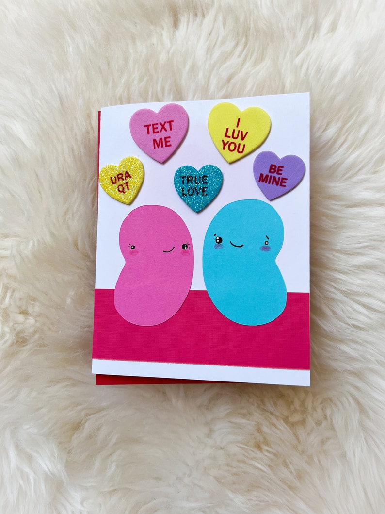 BeanTown Buddies, bean card, anniversary card, jelly beans, love card, true love card, silly cards, funny cards, blank cards, kawaii, beans option 1