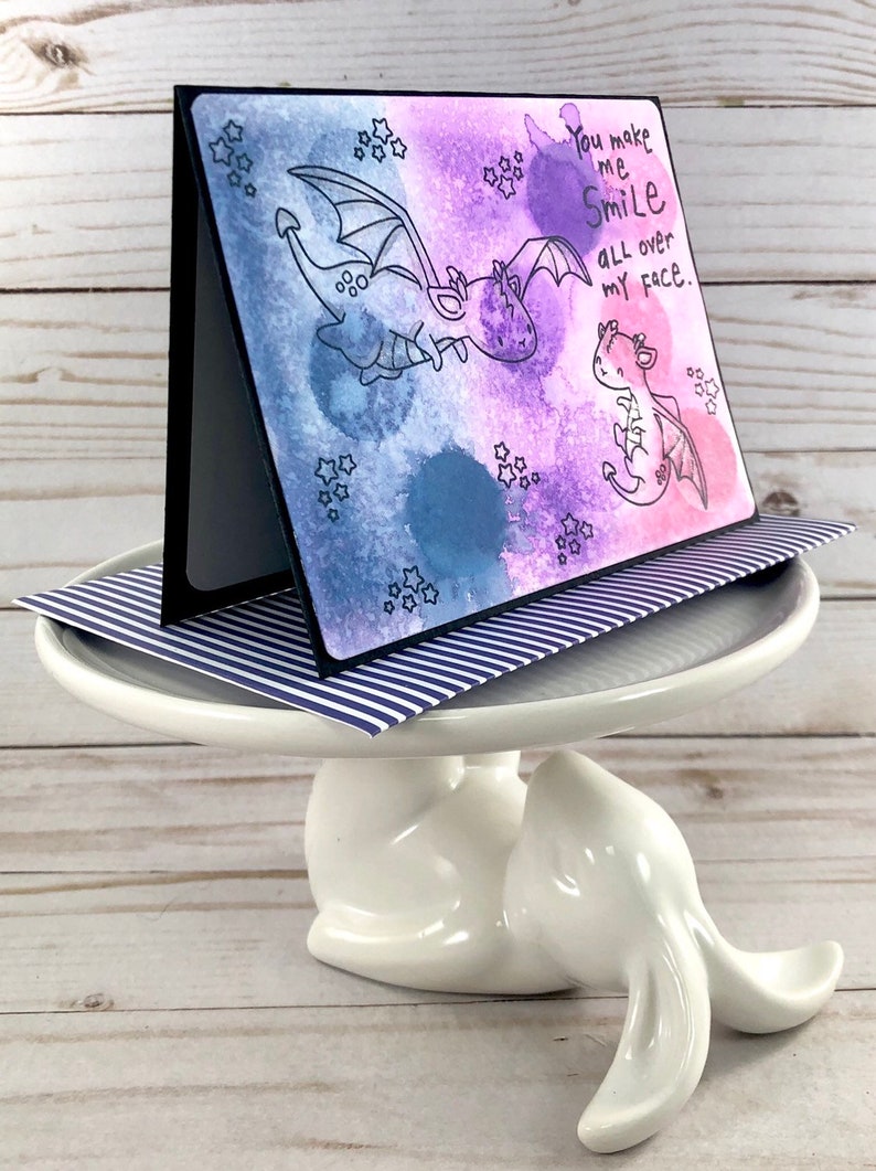 Handmade card Dragon smiles
