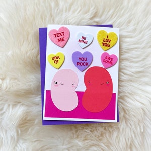 BeanTown Buddies, bean card, anniversary card, jelly beans, love card, true love card, silly cards, funny cards, blank cards, kawaii, beans option 3