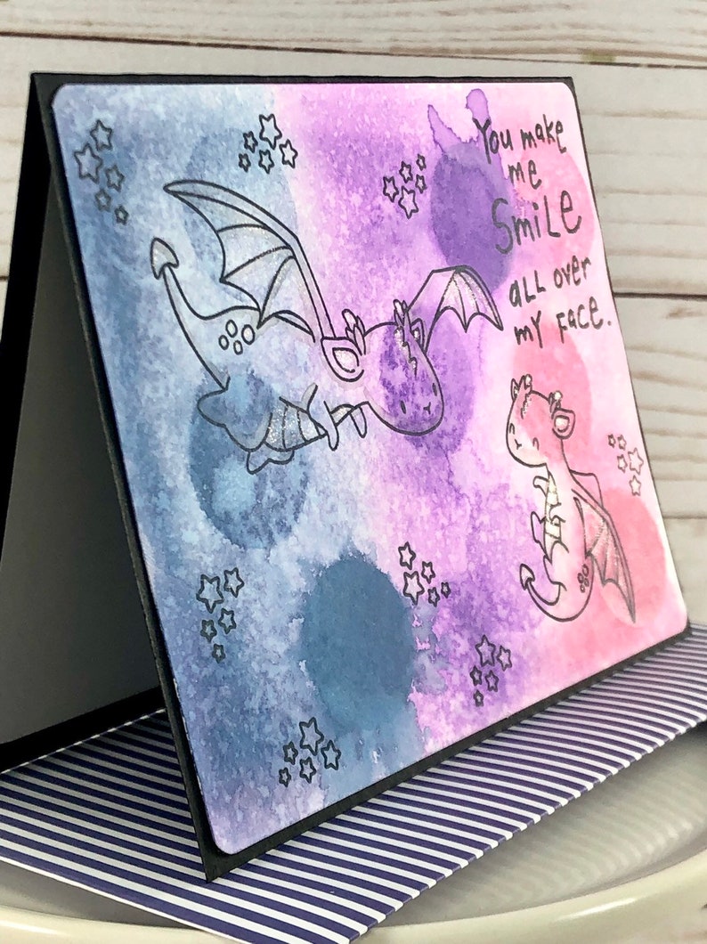Handmade card Dragon smiles