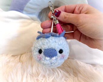 BeanTown Buddies, blueberry plush, kawaii keychain, kawaii fruit, kawaii plushies, blueberry, blue keychain, silly, fruit keychain, plushies