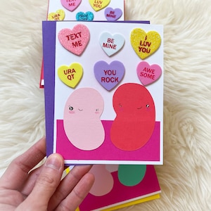 BeanTown Buddies, bean card, anniversary card, jelly beans, love card, true love card, silly cards, funny cards, blank cards, kawaii, beans image 1