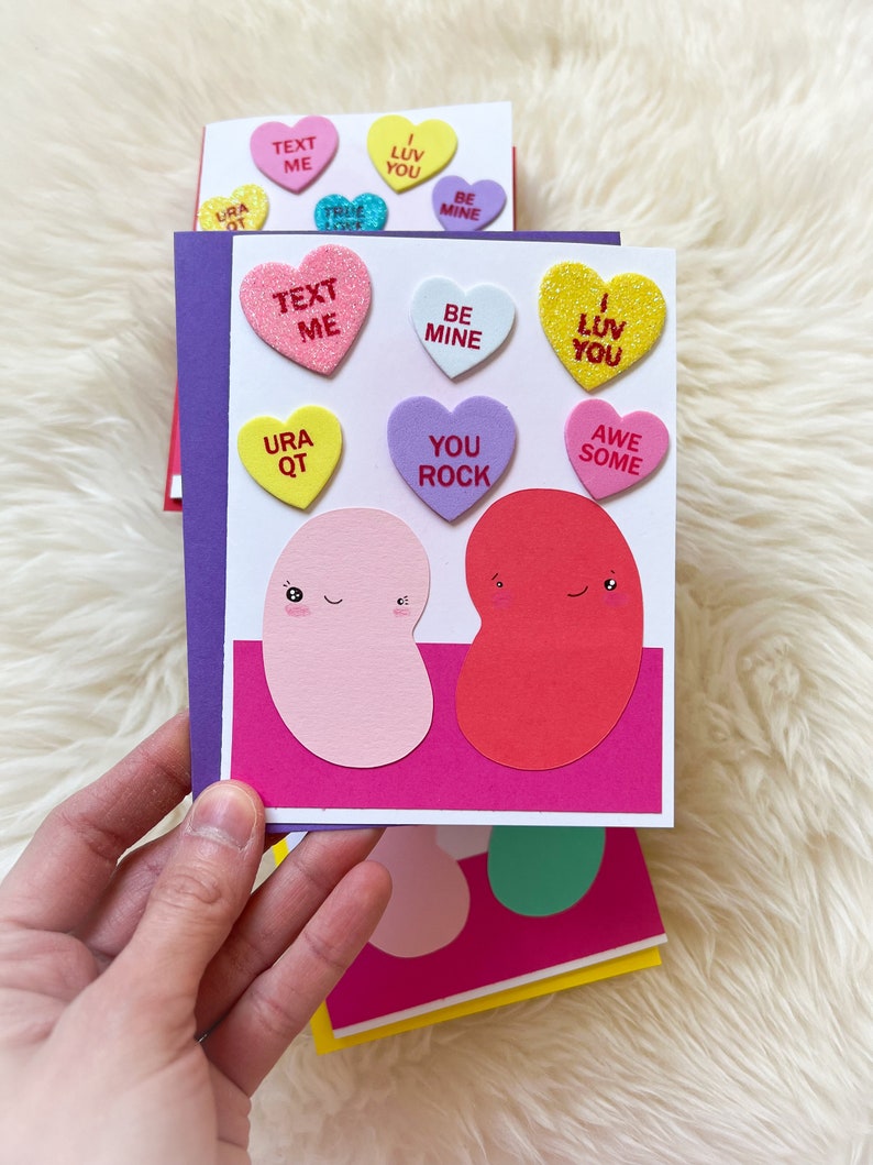 BeanTown Buddies, bean card, anniversary card, jelly beans, love card, true love card, silly cards, funny cards, blank cards, kawaii, beans image 1