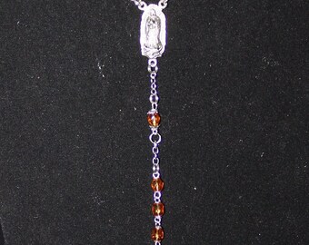 2 Decade Rear View Mirror Crystal Rosary